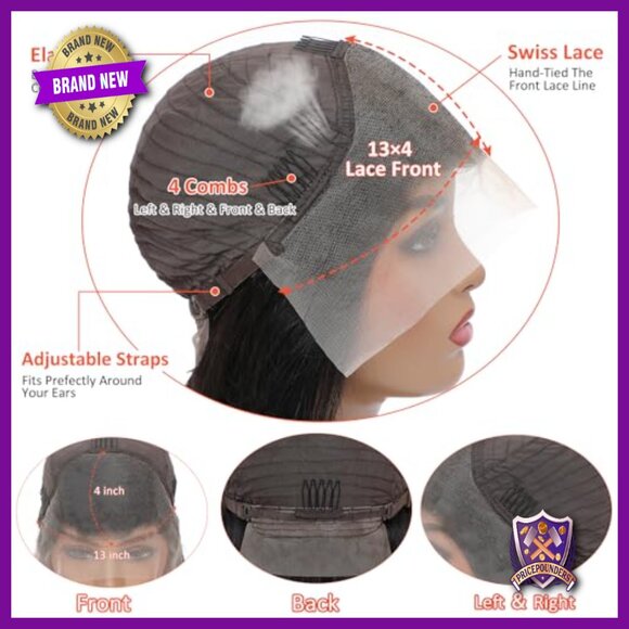 Deep Wave Lace Front Human Hair Wig 26 Inch Glueless Pre Plucked main image 4